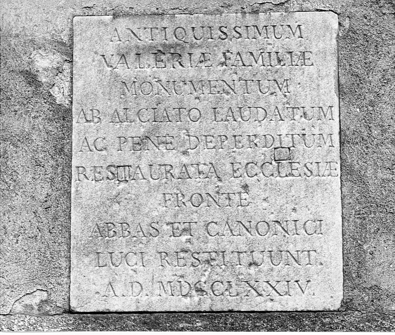 lapide documentaria, opera isolata - bottega italiana (sec. XVIII)