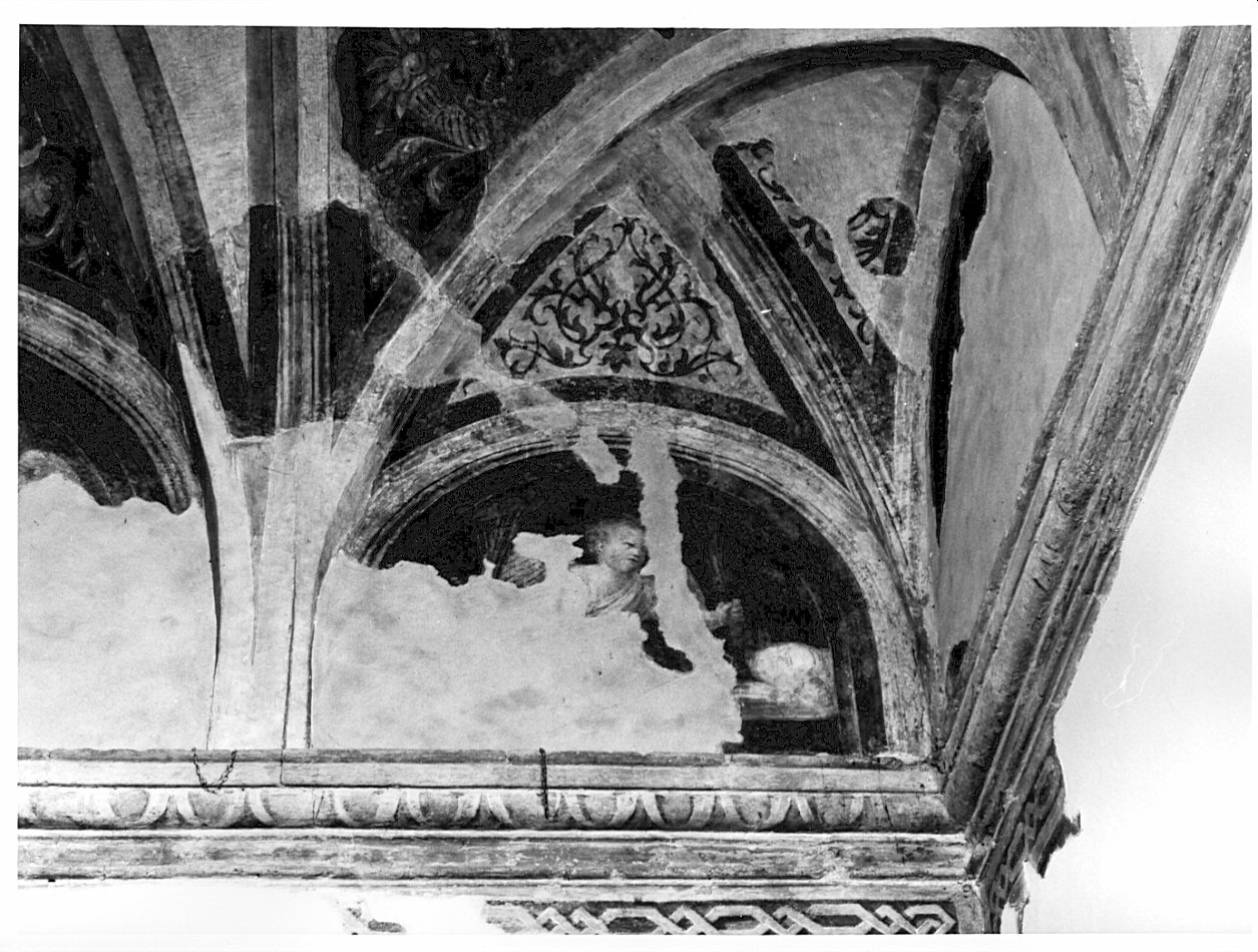 angelo con strumento della passione (decorazione pittorica, frammento) - ambito lombardo (sec. XVI)