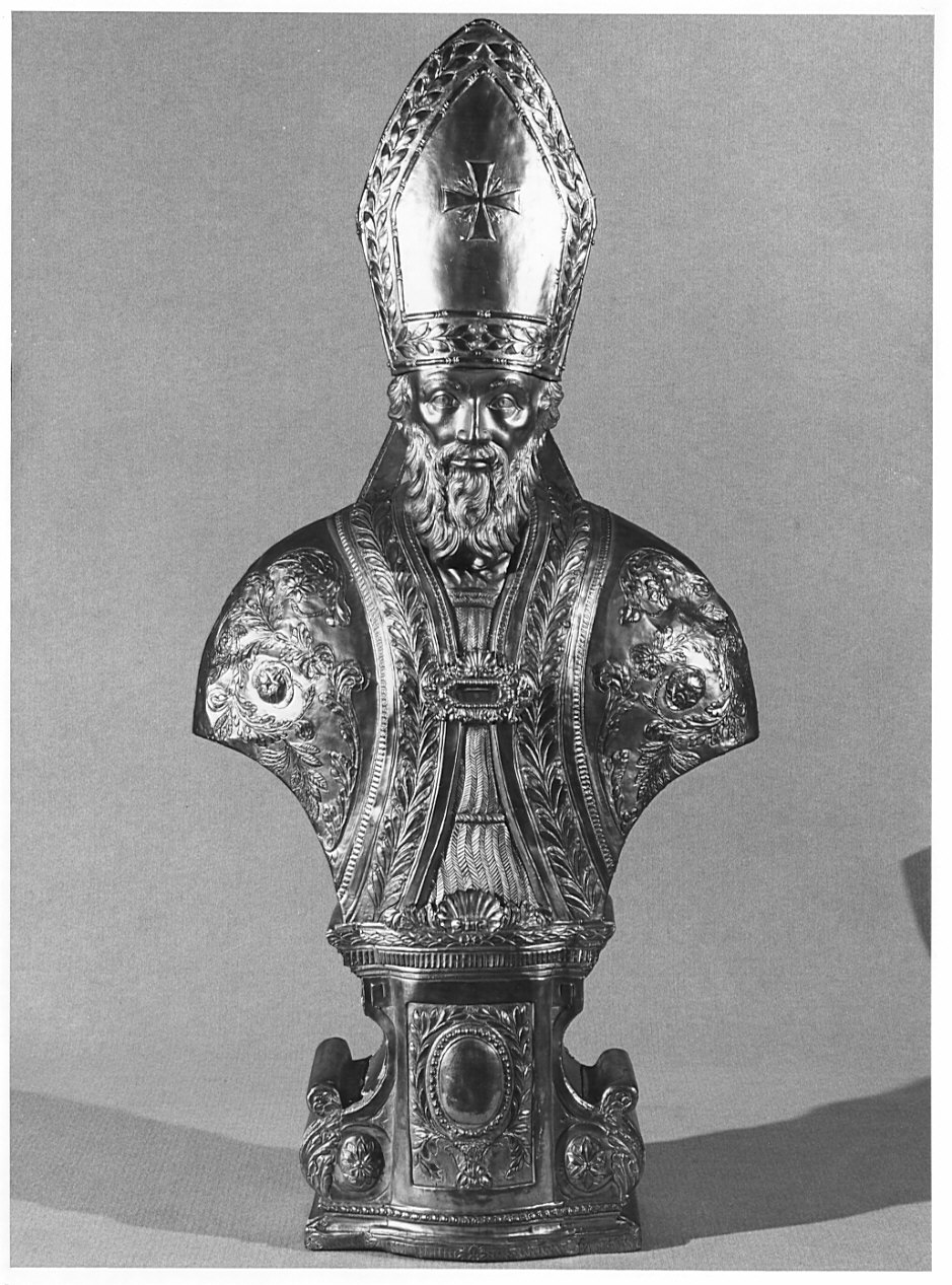 santo vescovo (reliquiario - a busto, opera isolata) - bottega italiana (primo quarto sec. XIX)