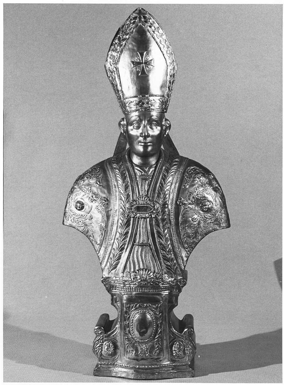 Santo vescovo (reliquiario - a busto, opera isolata) - bottega lombarda (primo quarto sec. XIX)