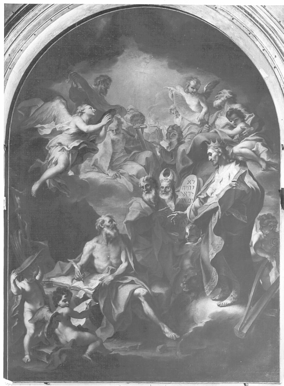 Cristo appare a San Gerolamo mentre traduce la Bibbia (dipinto, opera isolata) di Legnani Stefano Maria detto Legnanino (fine/inizio secc. XVII/ XVIII)