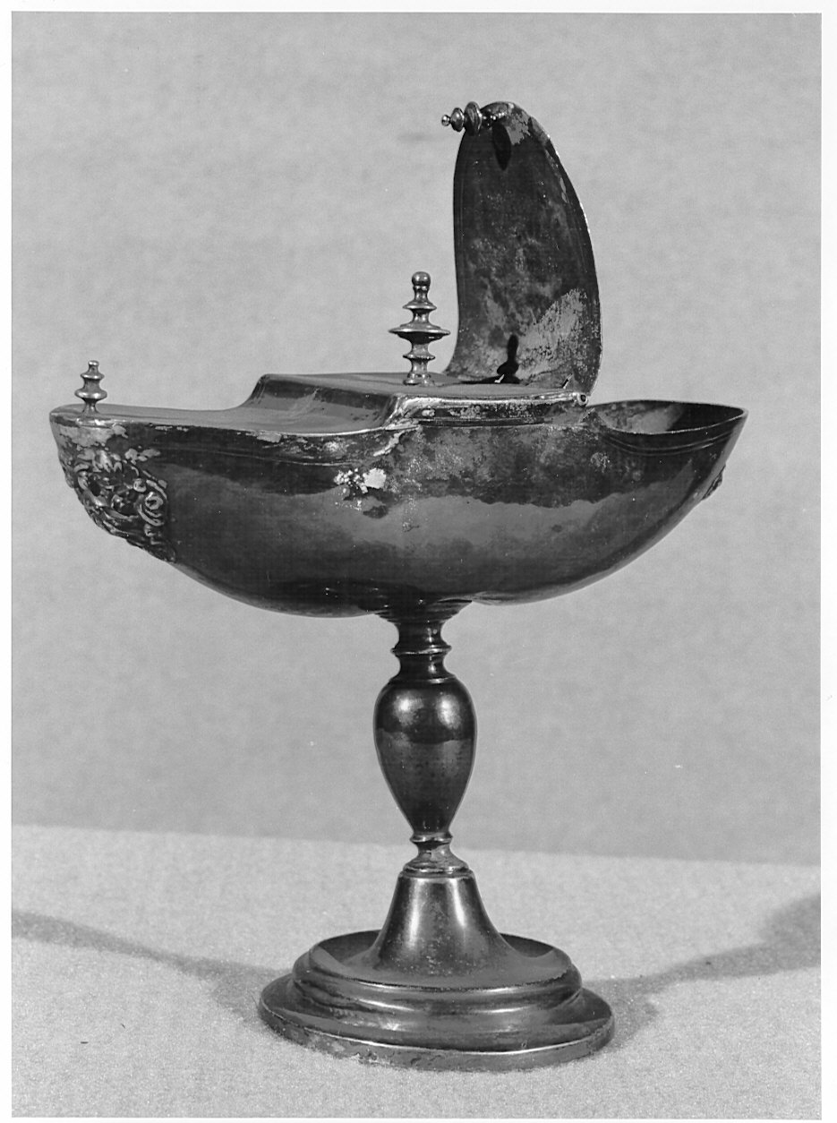 navicella portaincenso, opera isolata - bottega italiana (sec. XVII, sec. XIX)