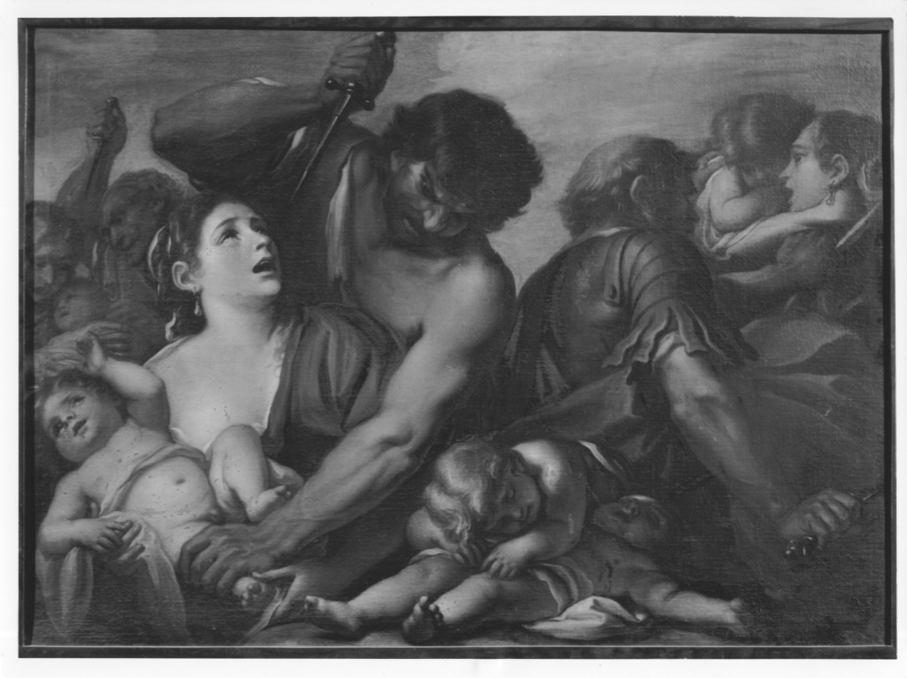 Strage degli innocenti, episodi della strage degli innocenti e fuga in Egitto (dipinto) di Bianchi Federico (attribuito) (terzo quarto sec. XVII)