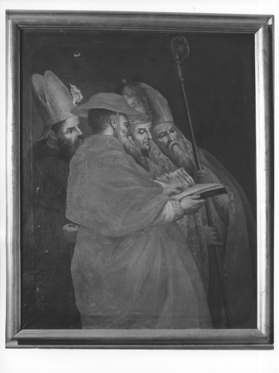 Padri della Chiesa latina, San Girolamo, San Gregorio, Sant'Ambrogio, Sant'Agostino (dipinto) - ambito lombardo (metà sec. XVII)