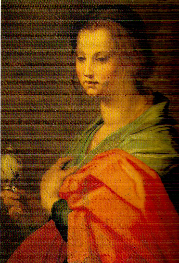 Maddalena a mezza figura, Santa Maria Maddalena (dipinto, opera isolata) di Andrea d'Agnolo detto Andrea del Sarto (scuola) (metà sec. XVI)