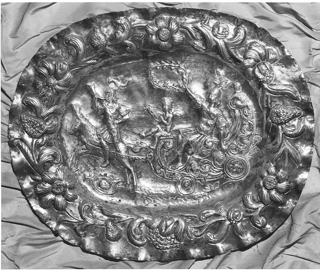 allegoria (piatto, opera isolata) - bottega lombarda (fine/inizio secc. XVII/ XVIII)