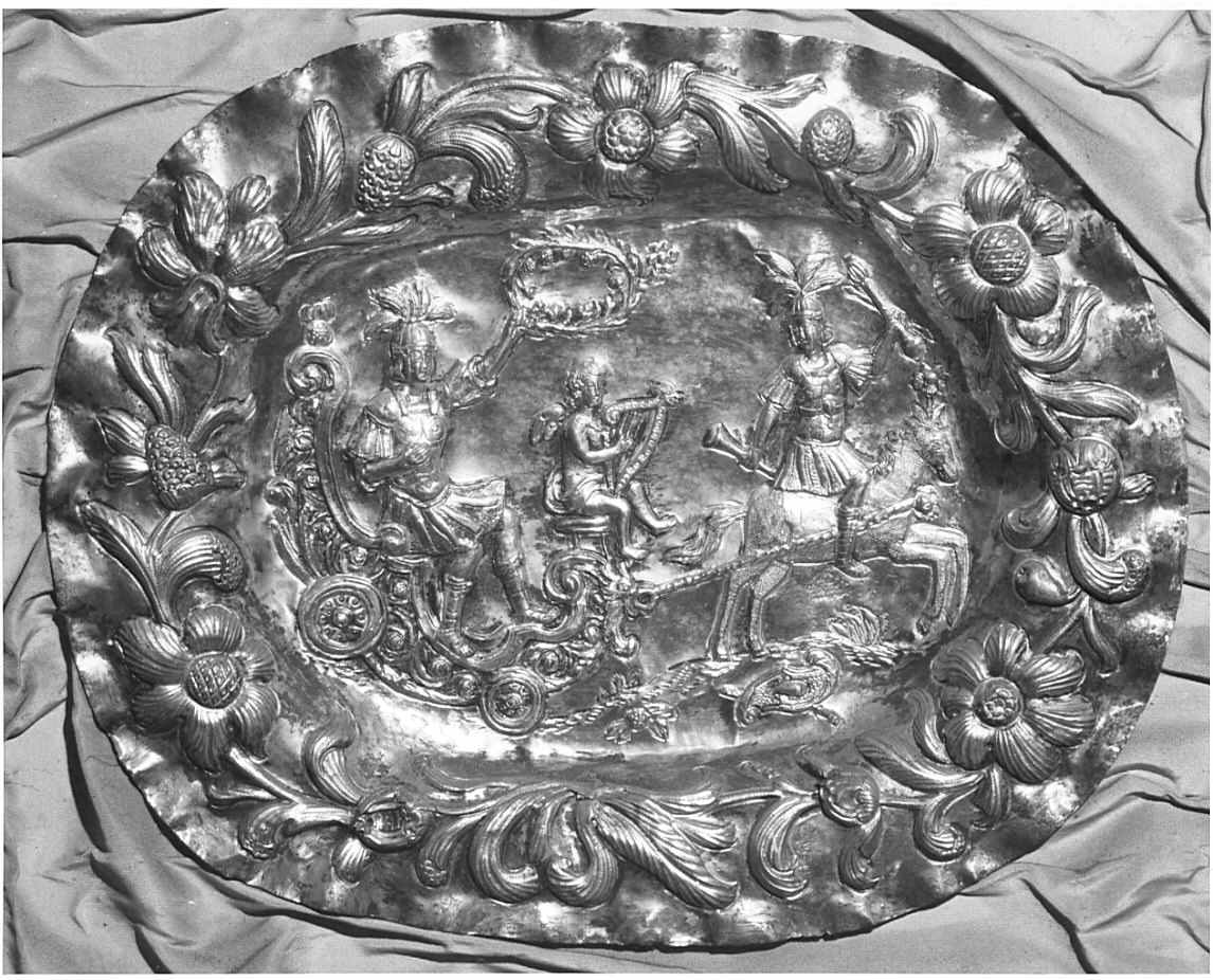 allegoria (piatto, opera isolata) - bottega lombarda (fine/inizio secc. XVII/ XVIII)