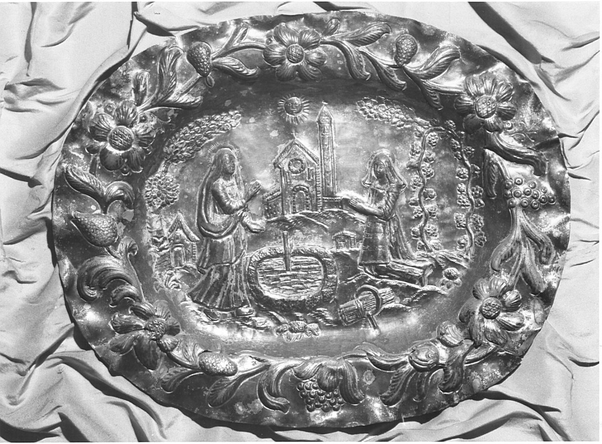 apparizione della Madonna del Sacro Fonte di Caravaggio (piatto, opera isolata) - bottega lombarda (fine/inizio secc. XVII/ XVIII)