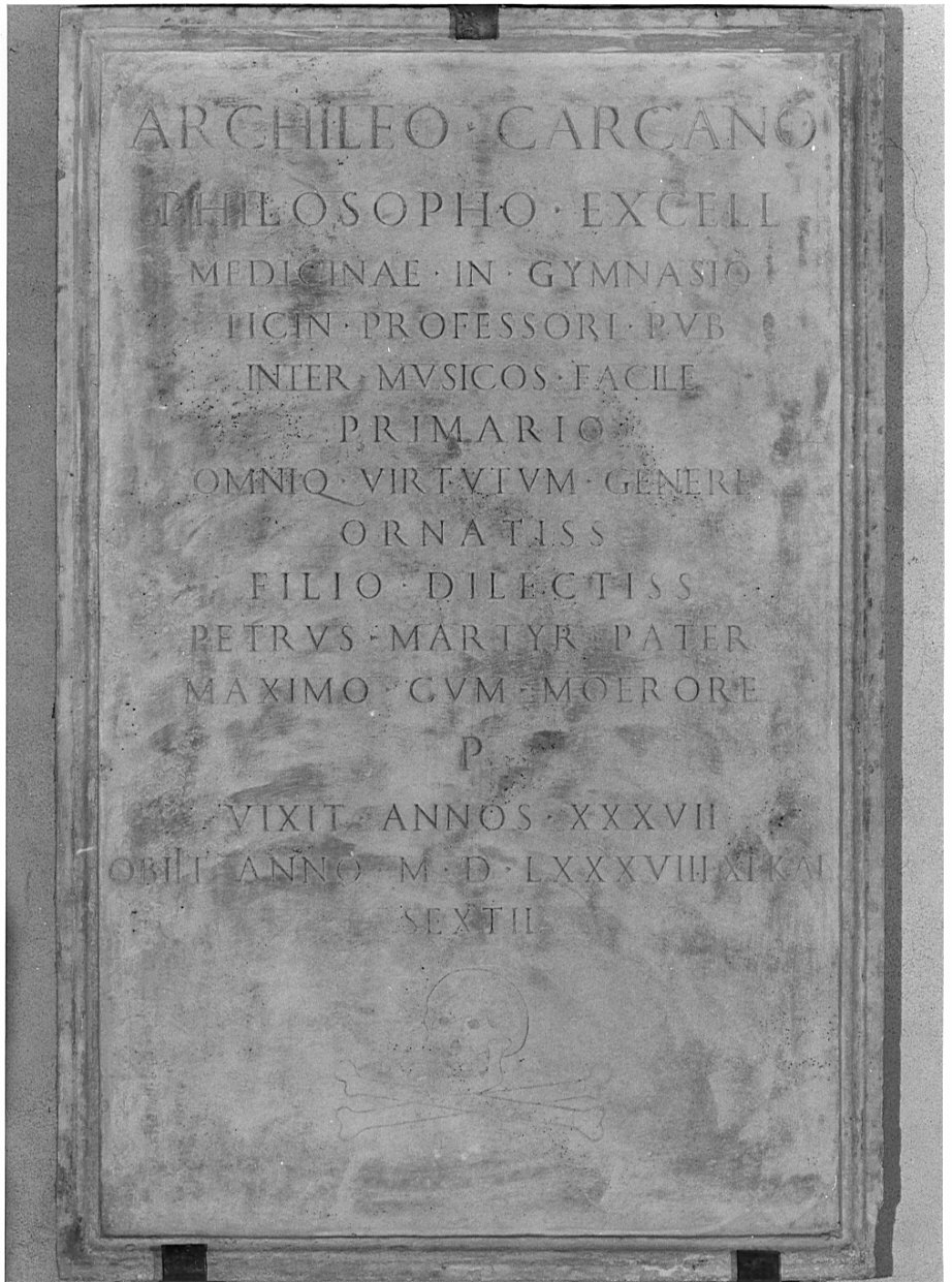 lapide tombale di Archileo Carcano (lapide tombale, opera isolata) - bottega lombarda (sec. XVI)