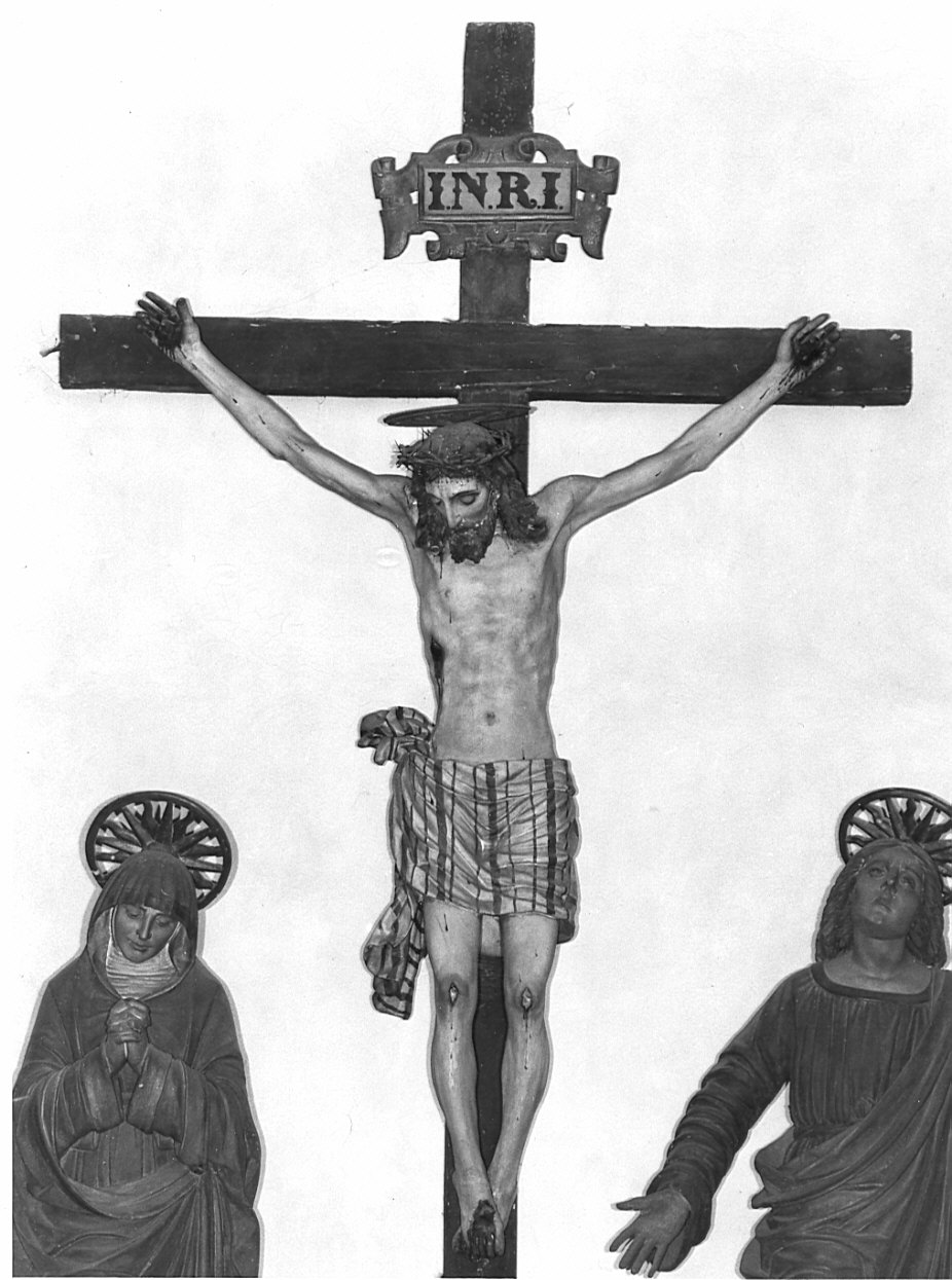 crocifissione (gruppo scultoreo, insieme) - bottega lombarda (metà sec. XVI)