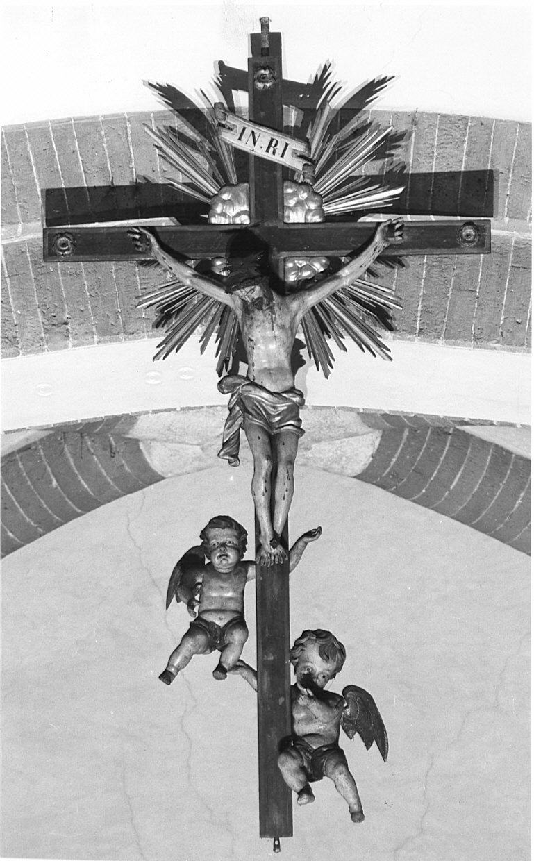 Cristo crocifisso (crocifisso del trave trionfale, opera isolata) - bottega lombarda (secc. XVII/ XVIII)