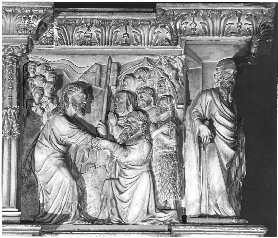 ancona della Passione, Cristo libera gli eletti del limbo (rilievo, elemento d'insieme) - bottega lombarda (fine sec. XIV)