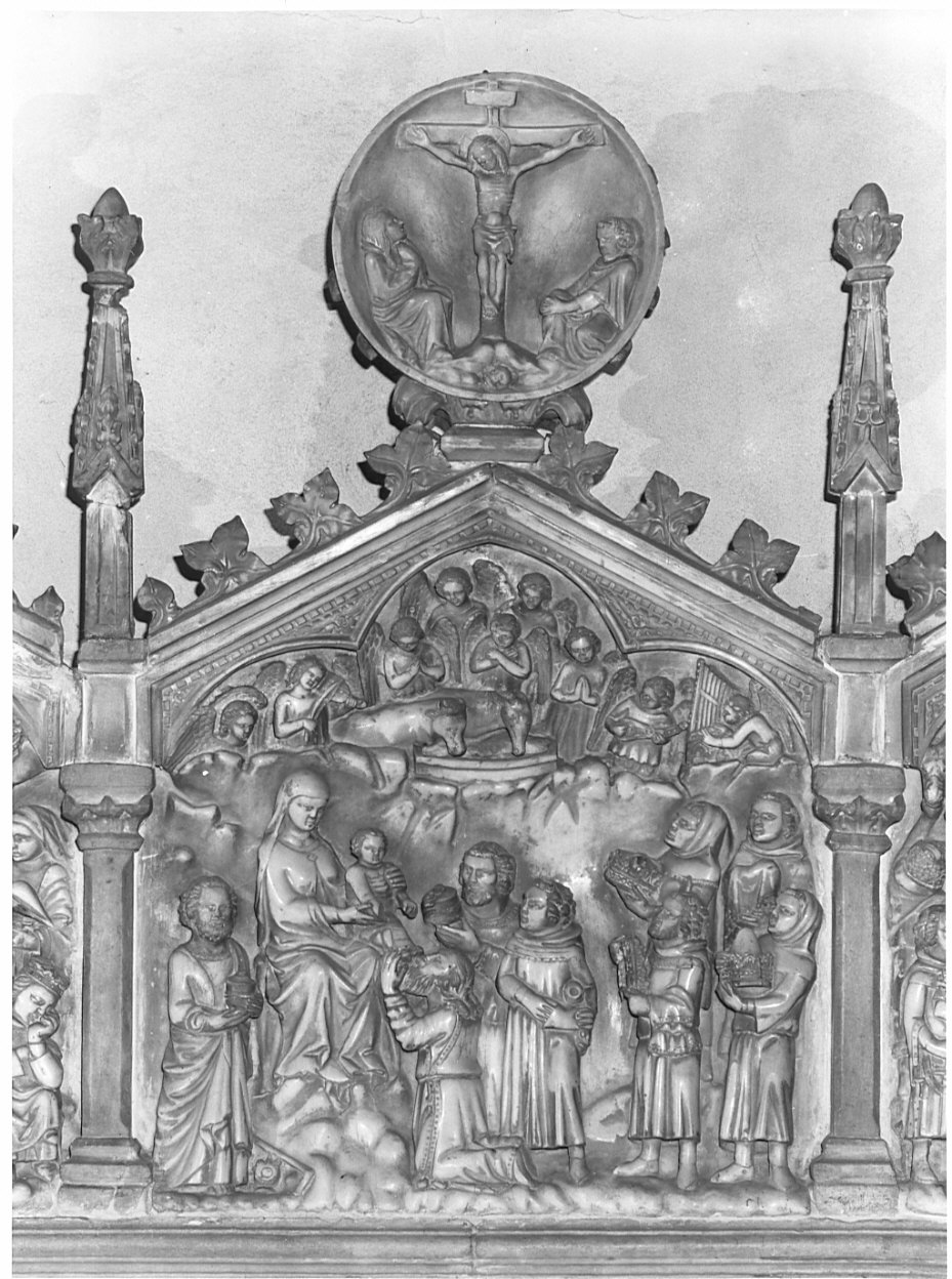 adorazione dei Re Magi (rilievo, elemento d'insieme) - bottega lombarda (sec. XIV)