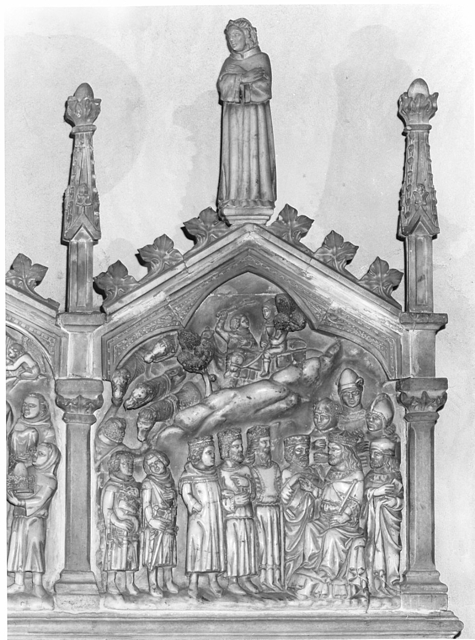 prima visita dei Re Magi a Erode (rilievo, elemento d'insieme) - bottega lombarda (sec. XIV)