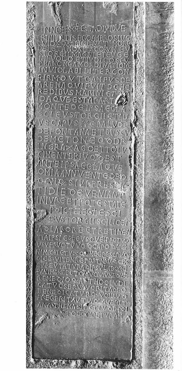lapide documentaria, opera isolata - bottega lombarda (sec. XI)
