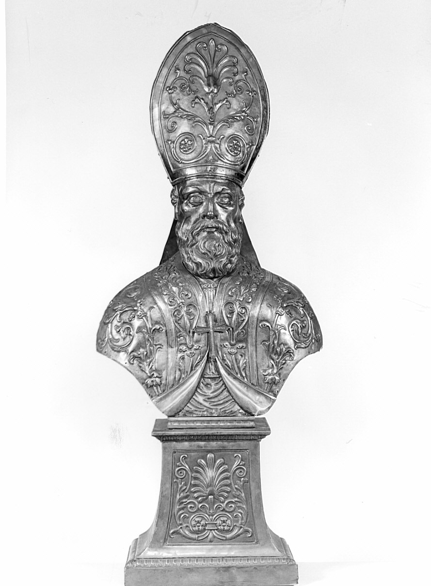Santo vescovo (reliquiario - a busto, opera isolata) - bottega lombarda (fine sec. XIX)
