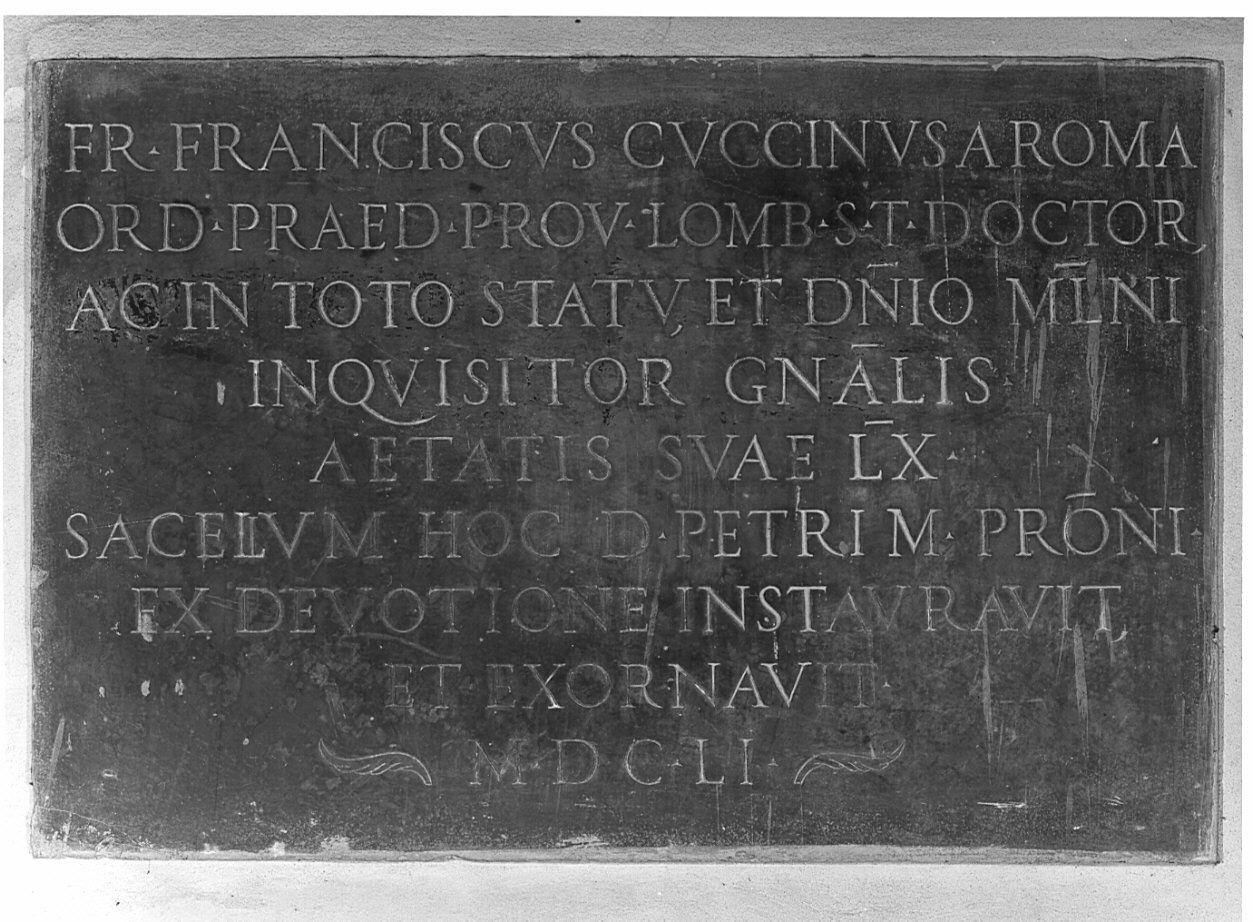 lapide commemorativa, opera isolata - bottega lombarda (sec. XVII)