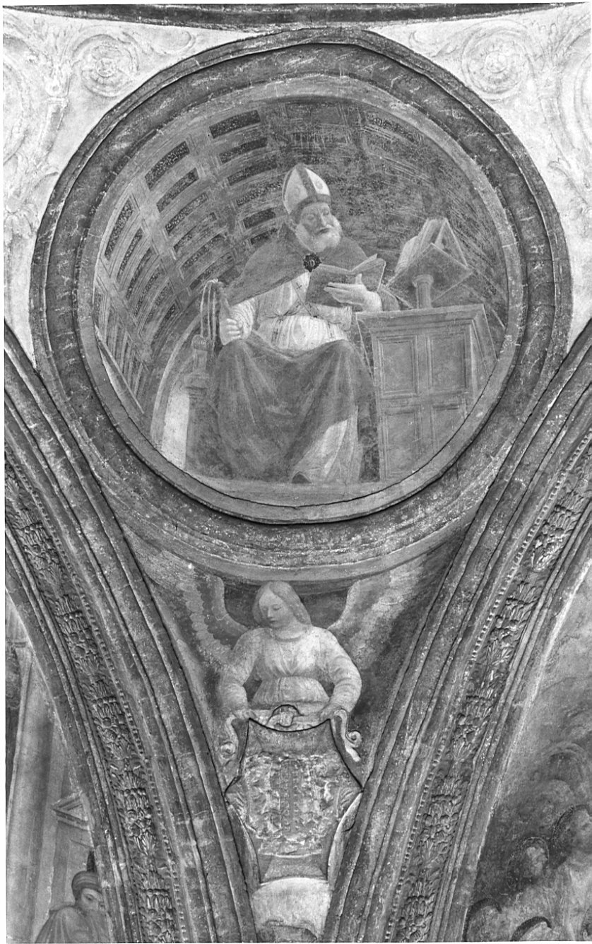 Sant'Ambrogio (dipinto, elemento d'insieme) di Foppa Vincenzo (attribuito) (sec. XV)