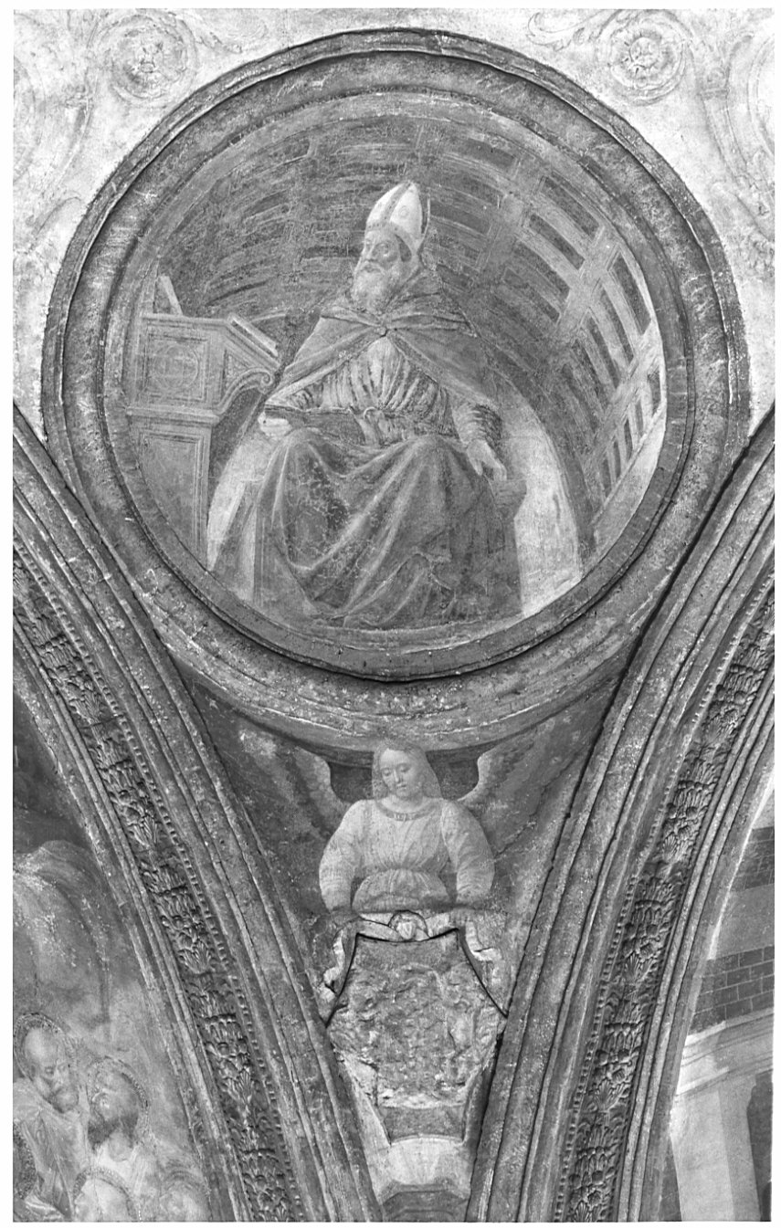 Sant'Agostino (dipinto, elemento d'insieme) di Foppa Vincenzo (attribuito) (sec. XV)