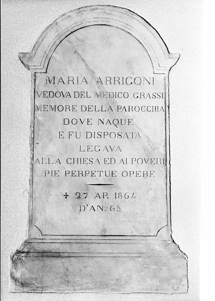 lapide tombale, opera isolata - bottega italiana (sec. XIX)