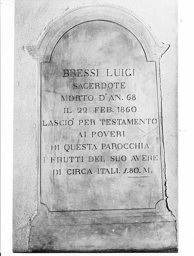 lapide tombale, opera isolata - bottega italiana (sec. XIX)