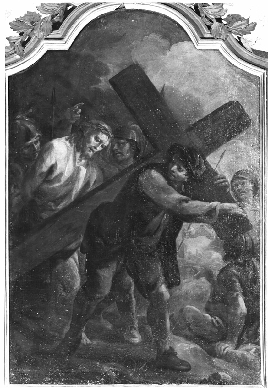 stazione V Gesù aiutato da Simone il Cireneo a portare la croce di