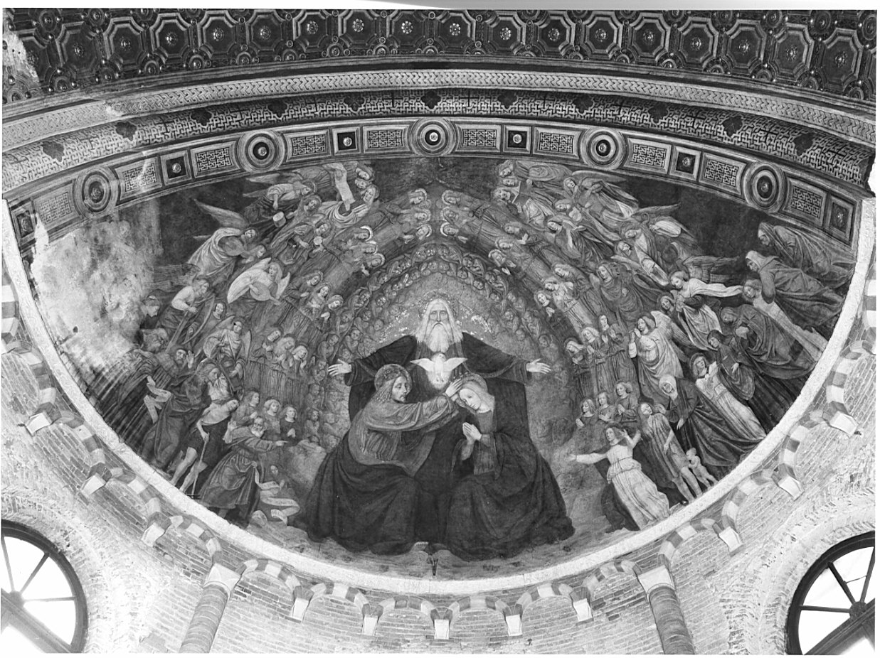 incoronazione di Maria Vergine tra santi e profeti (dipinto, opera isolata) di Ambrogio da Fossano detto Bergognone (attribuito) (sec. XVI)