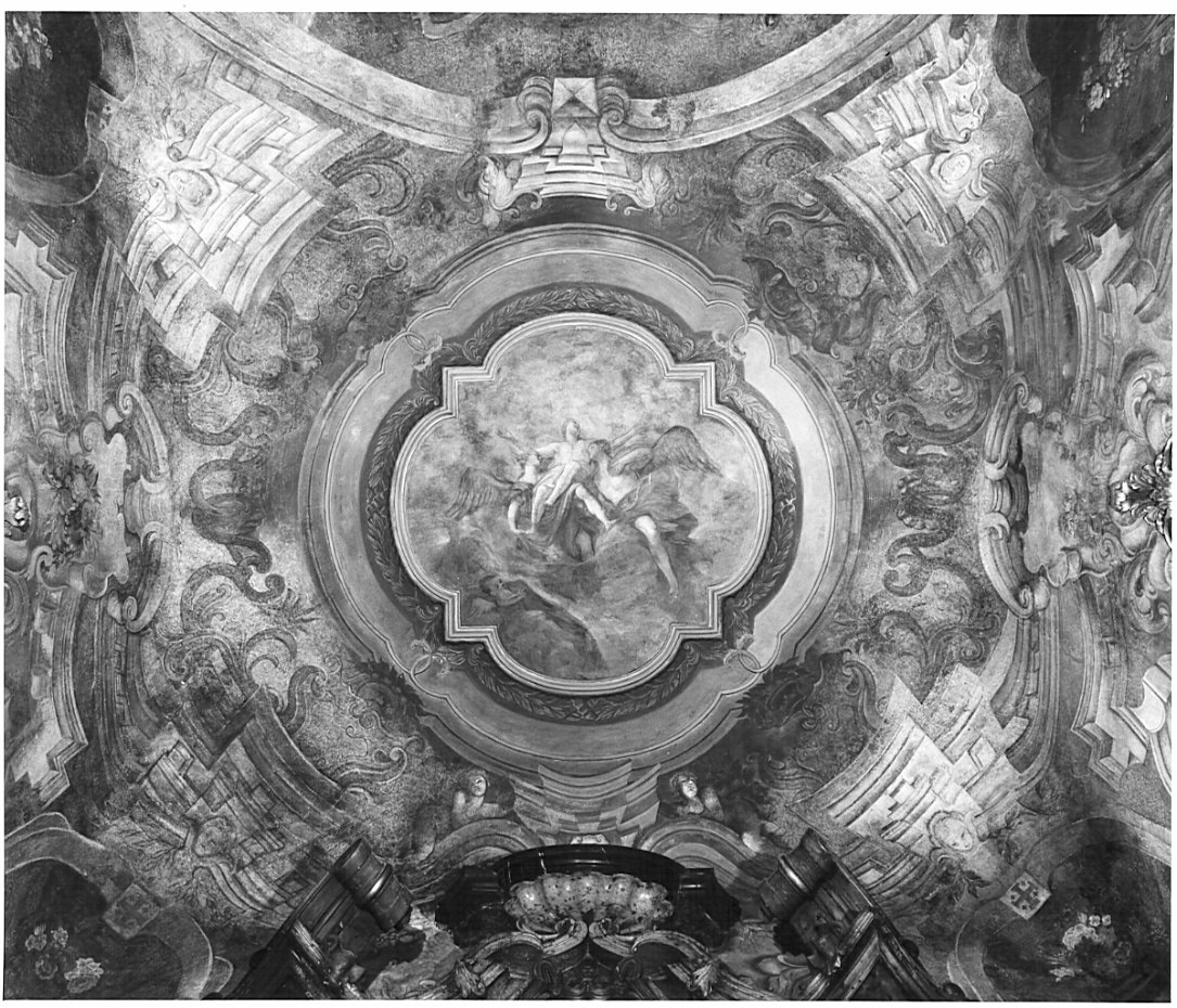 quadratura architettonica (dipinto, elemento d'insieme) di Porro Francesco (attribuito) (sec. XVIII)