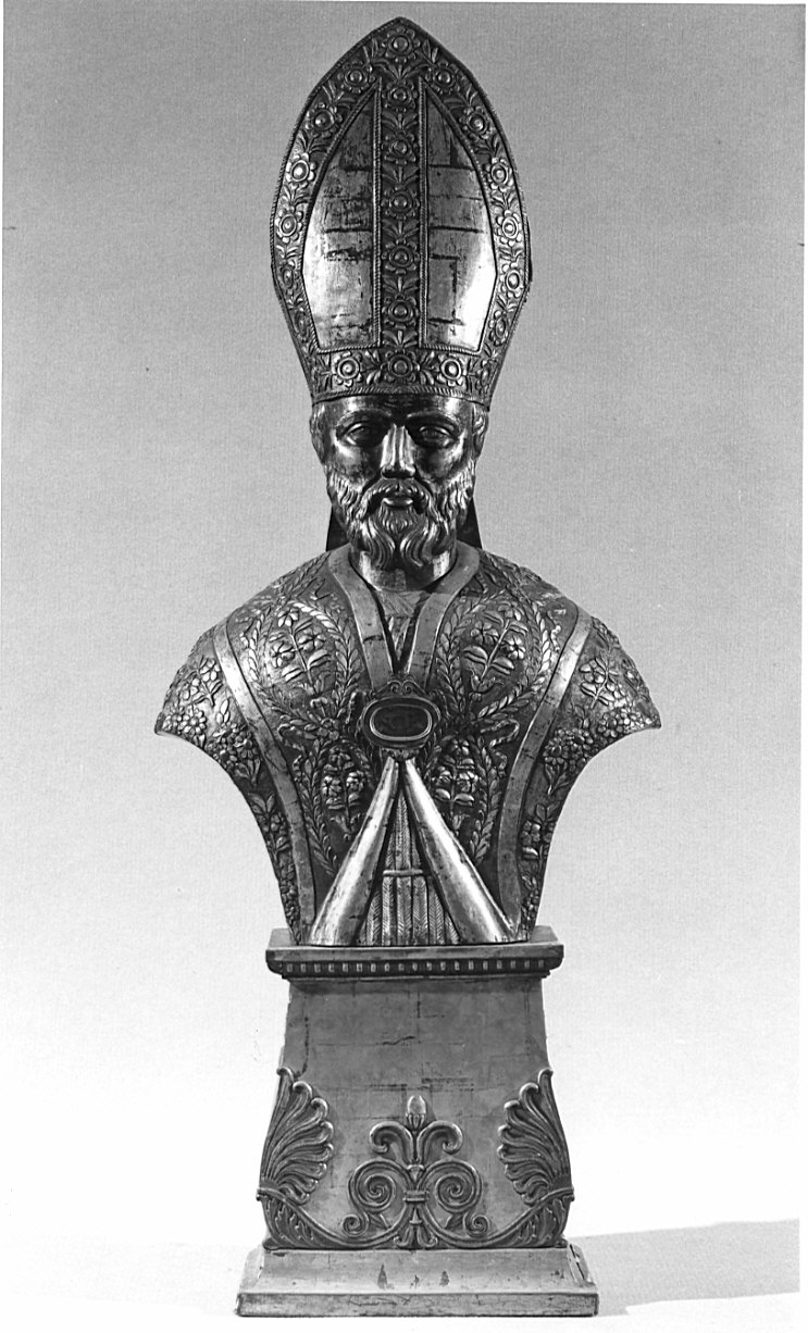 Santo vescovo (reliquiario - a busto, opera isolata) - bottega lombarda (sec. XIX)