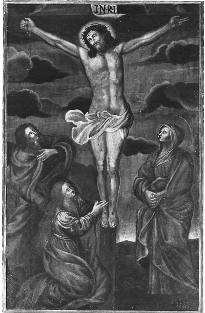 Cristo crocifisso (dipinto, opera isolata) di Monogrammista A. M. G (attribuito) (sec. XVII)