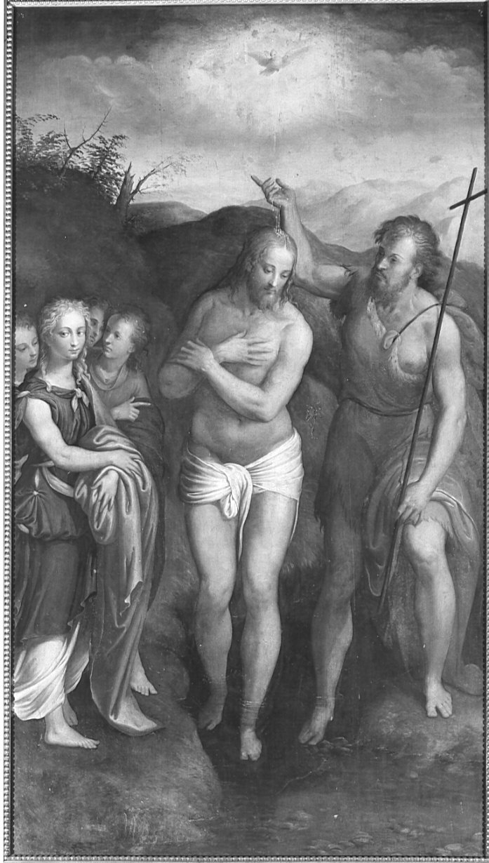 battesimo di Cristo (pala d'altare, opera isolata) di Urbino Carlo (sec. XVI)