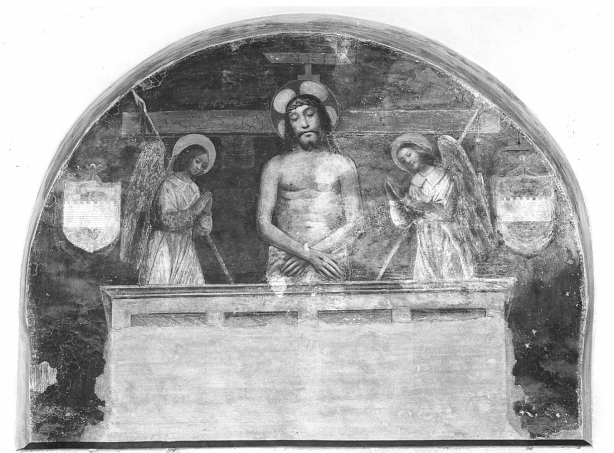 Pietà (dipinto, opera isolata) di Ambrogio da Fossano detto Bergognone (scuola) (inizio sec. XVI)