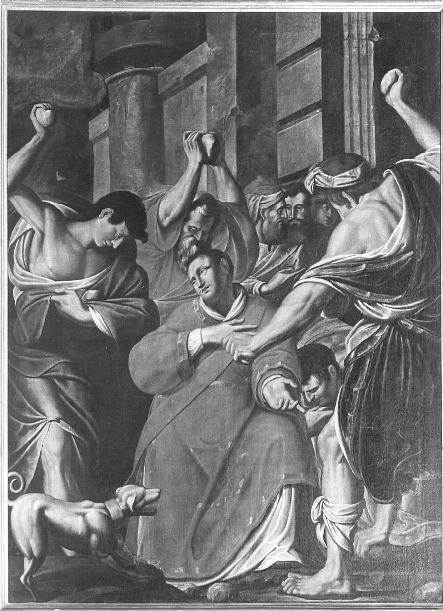 lapidazione di Santo Stefano (dipinto, opera isolata) - ambito lombardo (inizio sec. XVII)