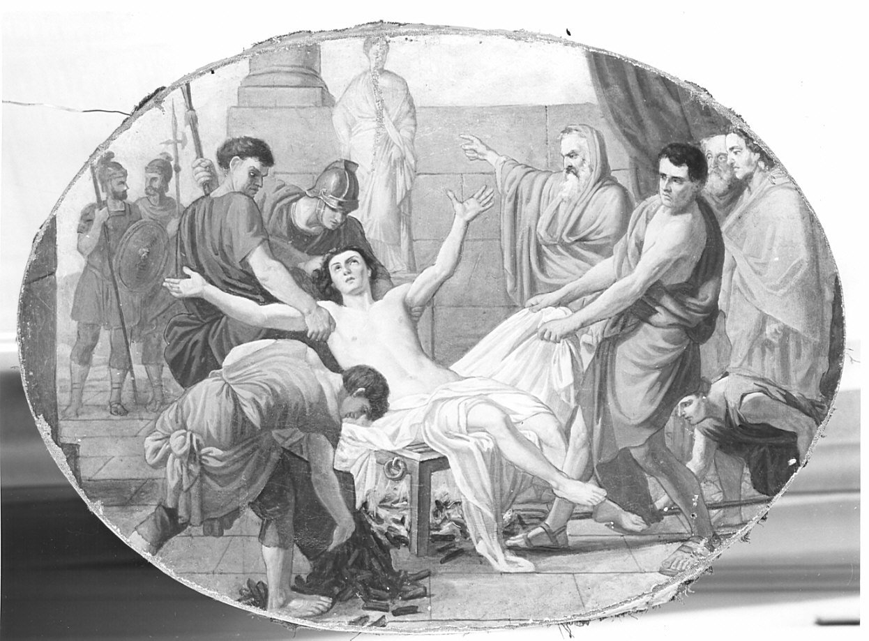 martirio di San Lorenzo (dipinto, opera isolata) - ambito lombardo (ultimo quarto sec. XIX)