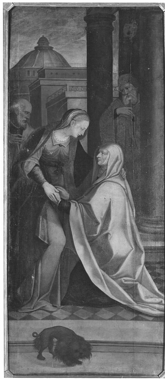 visitazione (dipinto, opera isolata) di Candiani Baldassarre (sec. XVII)