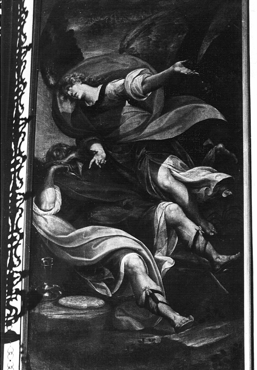 Elia nel deserto nutrito dall'angelo (dipinto, opera isolata) di Della Rovere Giovanni Mauro detto Fiammenghino (prima metà sec. XVII)
