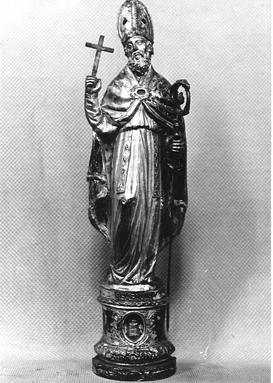 San Barnaba apostolo (reliquiario - a statua, opera isolata) - bottega lombarda (secc. XVIII/ XIX)