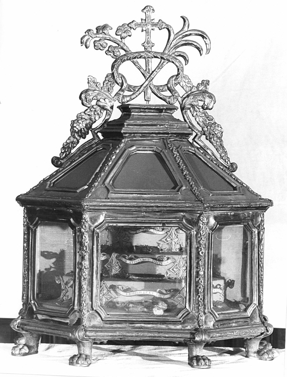 reliquiario a teca - a urna, serie - bottega lombarda (sec. XVIII)