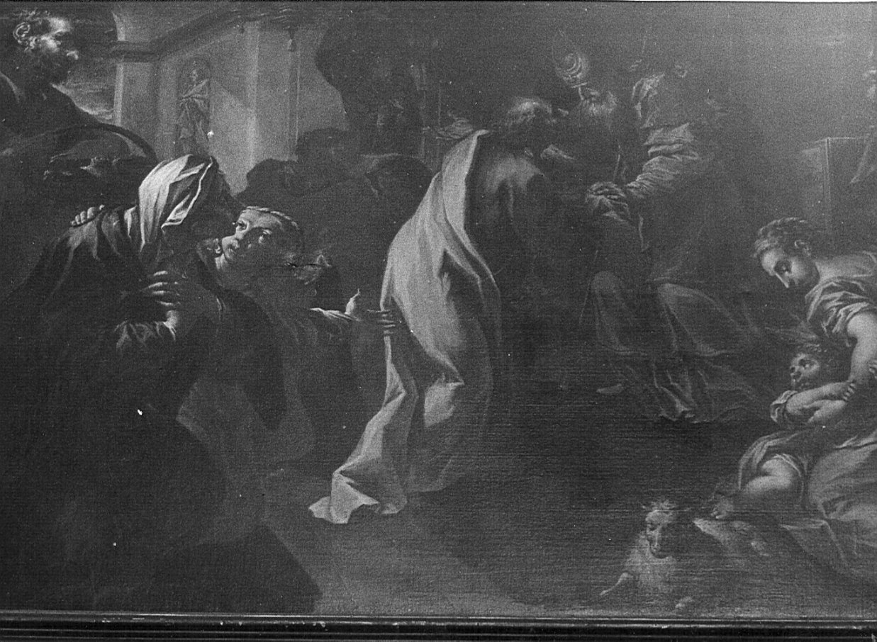 San Gioacchino cacciato dal tempio (dipinto, opera isolata) - ambito lombardo (fine sec. XVII)