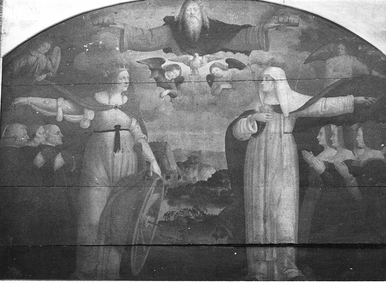 Santa Caterina da Siena e Santa Caterina d'Alessandria (dipinto, opera isolata) - ambito lombardo (sec. XVI)