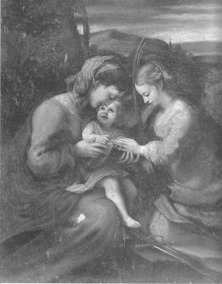 Sposalizio mistico di Santa Caterina d'Alessandria, matrimonio mistico di Santa Caterina d'AlesSandria (dipinto, opera isolata) di Allegri Antonio detto Correggio (scuola) (sec. XVI)