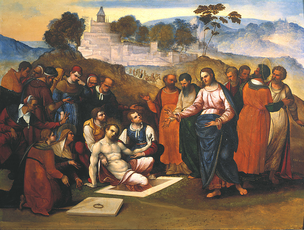 La resurrezione di Lazzaro, resurrezione di Lazzaro (dipinto, opera isolata) di Mazzolino Ludovico (sec. XVI)