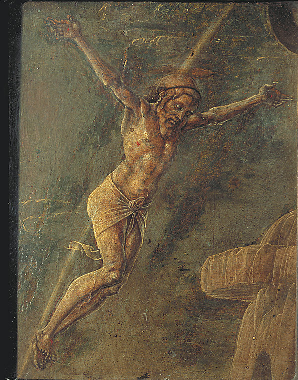 Cristo crocifisso, Cristo crocifisso (dipinto, frammento) di Tura Cosme' (sec. XV)