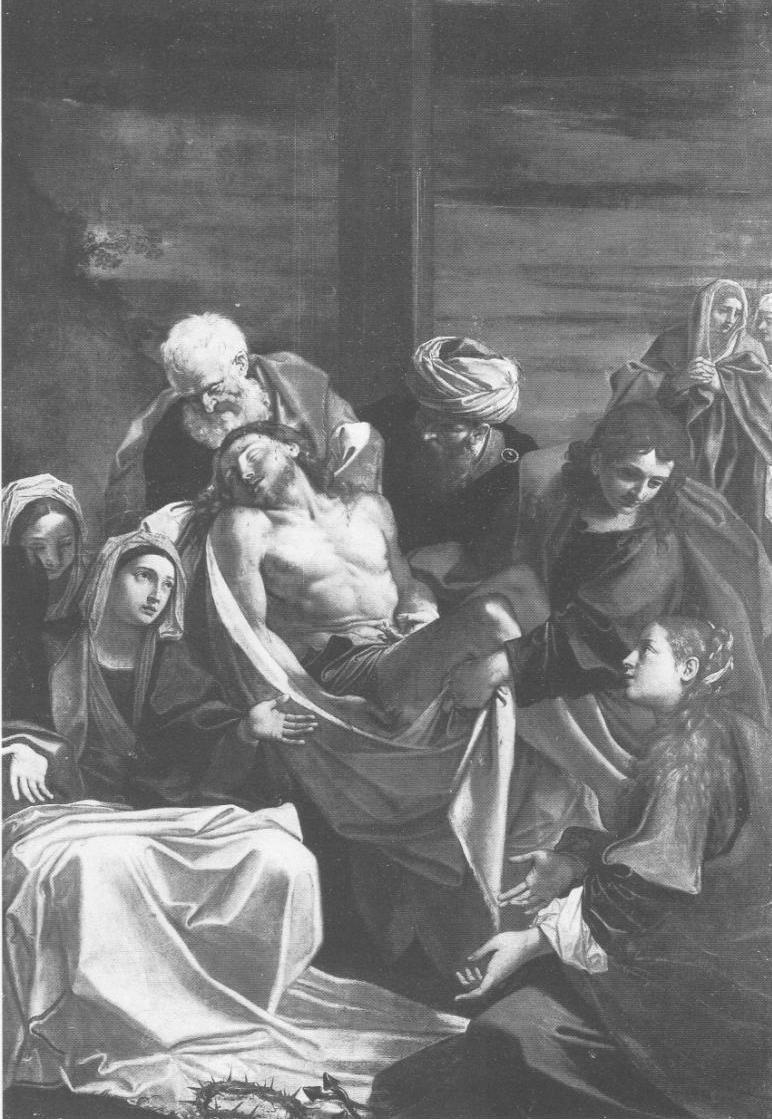 La Deposizione, deposizione (dipinto, opera isolata) di Cavedone Giacomo (sec. XVII)