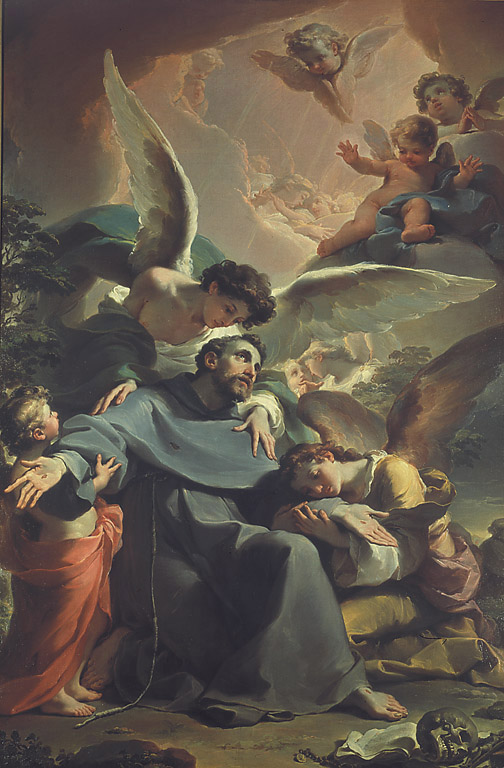 San Francesco riceve le stimmate, San Francesco d'Assisi riceve le stimmate (dipinto, opera isolata) di Gandolfi Ubaldo (sec. XVIII)