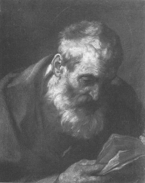 Apostolo che legge, apostolo che legge (dipinto, opera isolata) di Reni Guido (bottega) (sec. XVII)
