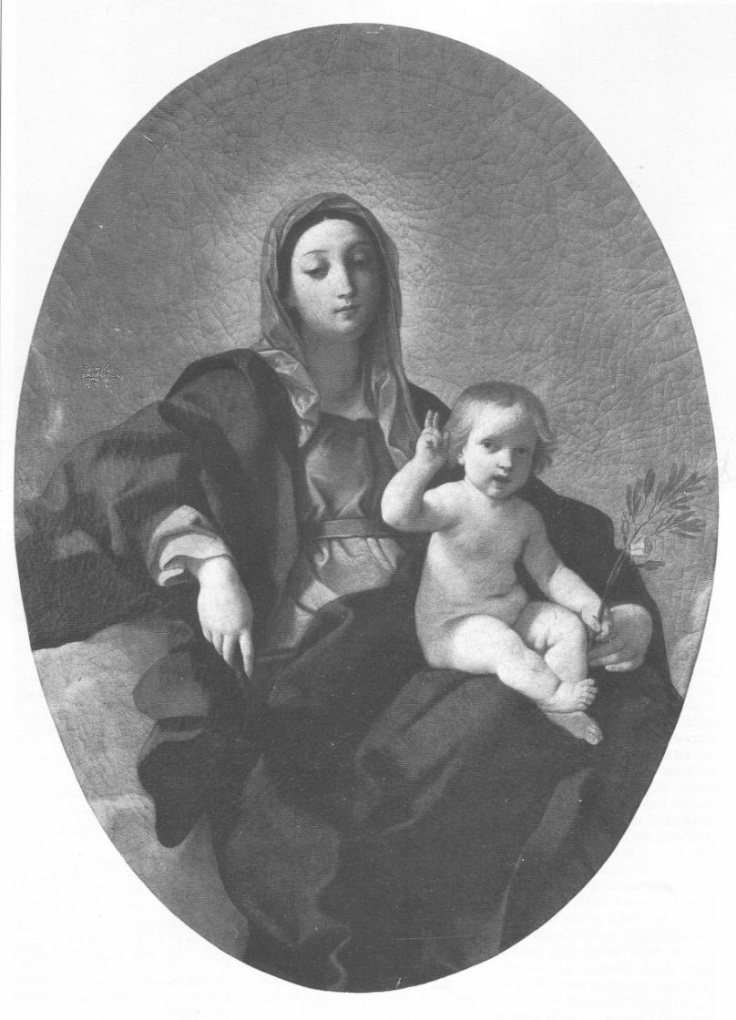 Madonna con il Bambino, Madonna con Bambino (dipinto, opera isolata) di Reni Guido (bottega) (sec. XVII)