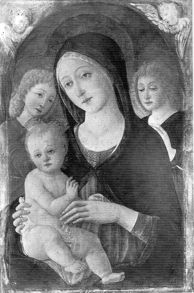 Madonna con il Bambino e due angeli, Madonna con Bambino e angeli (dipinto, opera isolata) di Cozzarelli Guidoccio (sec. XV)