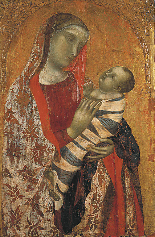 Madonna con il Bambino, Madonna con Bambino (dipinto, frammento) di Lorenzetti Ambrogio (sec. XIV)
