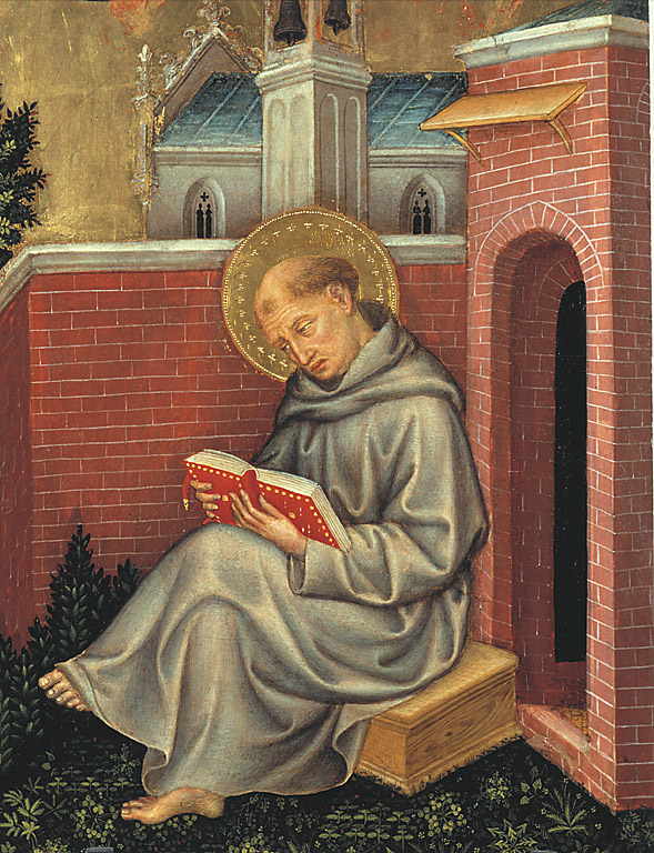 Francescano, Santo francescano che legge (scomparto di polittico, elemento d'insieme) di Gentile di Niccolò di Giovanni detto Gentile da Fabriano (sec. XV)